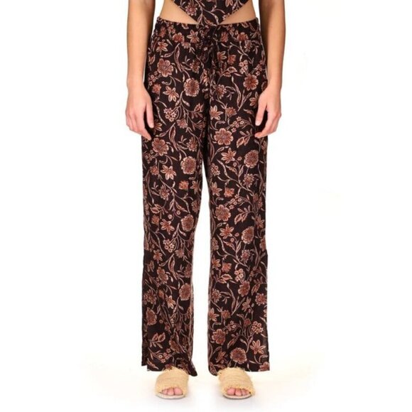 Sanctuary Moody Floral Side Slit Wide-leg Pants Dusk Floral Size Small - Picture 1 of 4
